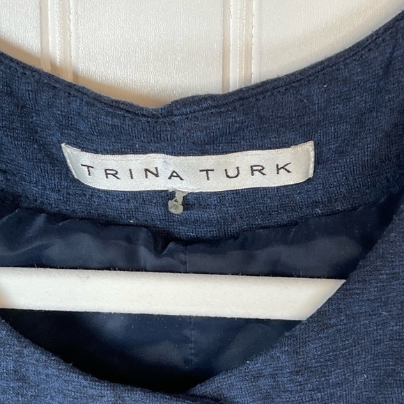 TRINA TURK Sleeveless Knit Dress Button Up Front Blue NO SIZE TAG - Picture 3 of 4